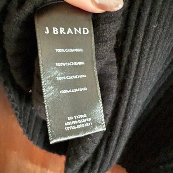 J BRAND | Black 100% Cashmere Crew Neck Ribbed Relaxed Fit Sweater | Extra Small - Picture 5 of 7